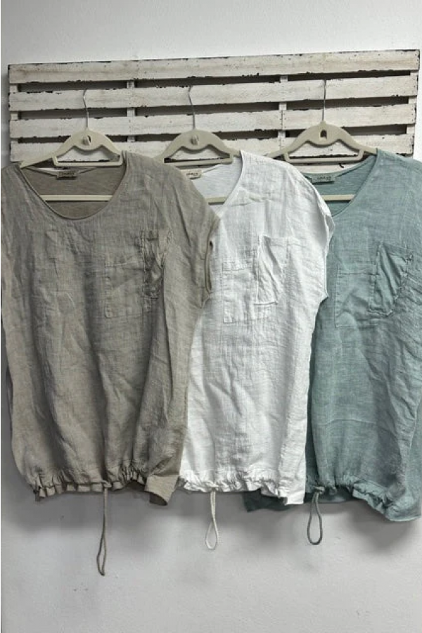 Linen top with cotton back