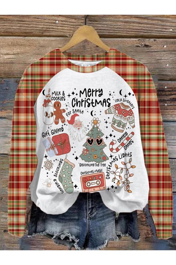 Women's Christmas Element Print Sweatshirt