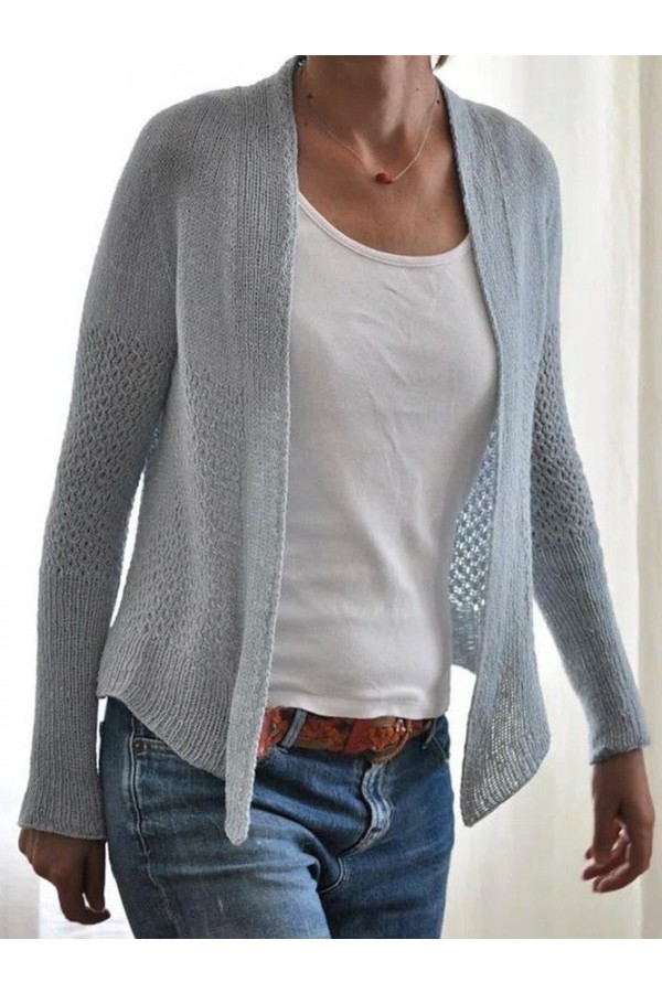 Plain Plus Size Casual Sweater Cardigan