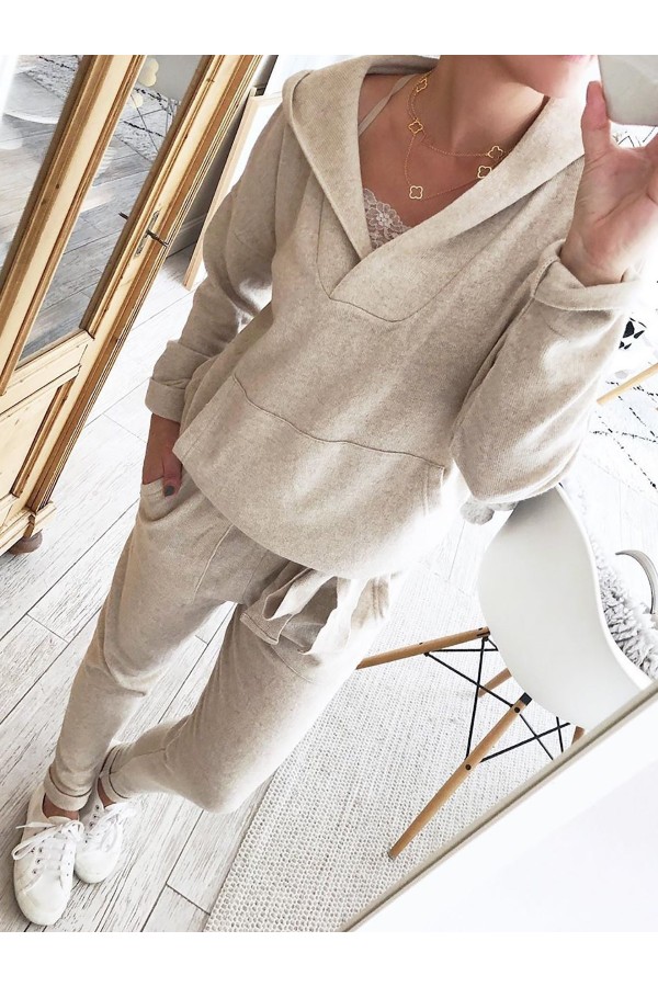 Hoodie Knitted Two Pieces Sets Suits