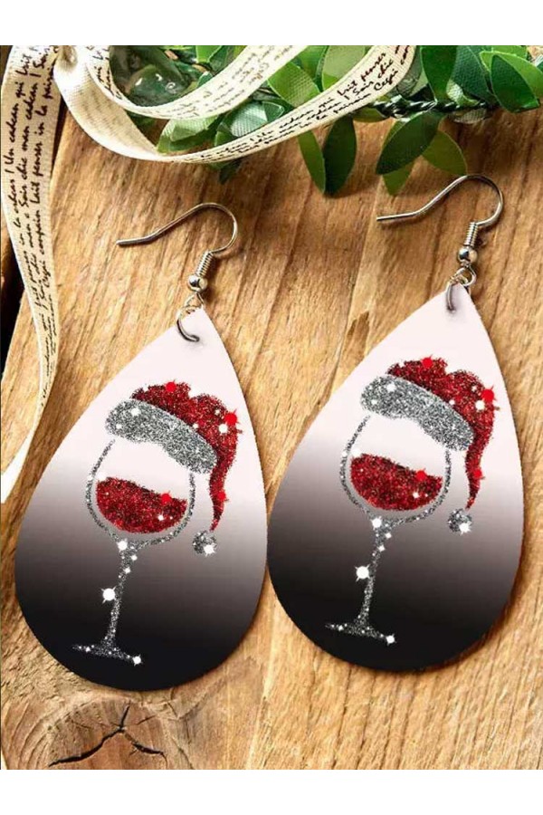 Hat Wine Glass Gradient Earrings
