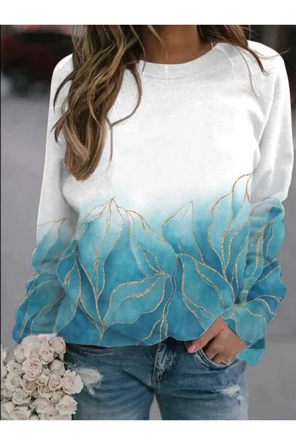 Casual Floral CottonBlend Sweatshirts