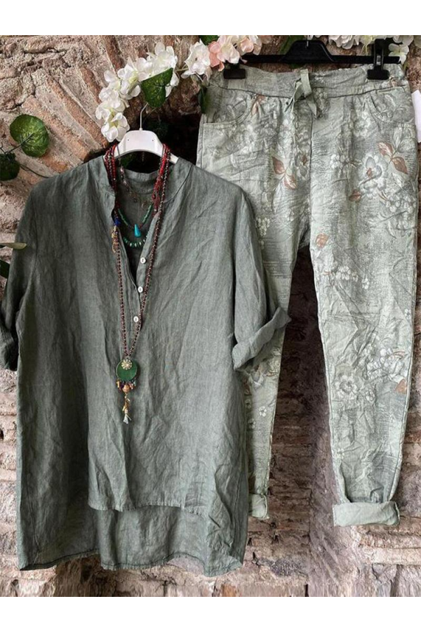 Cotton Blended Casual Shirt Suits