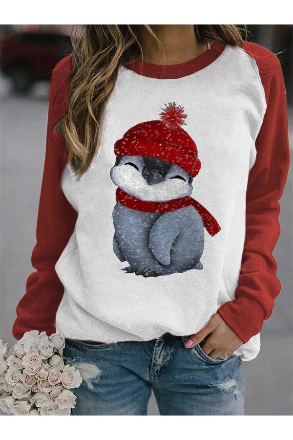 Ladies Penguin Print Sweatshirt