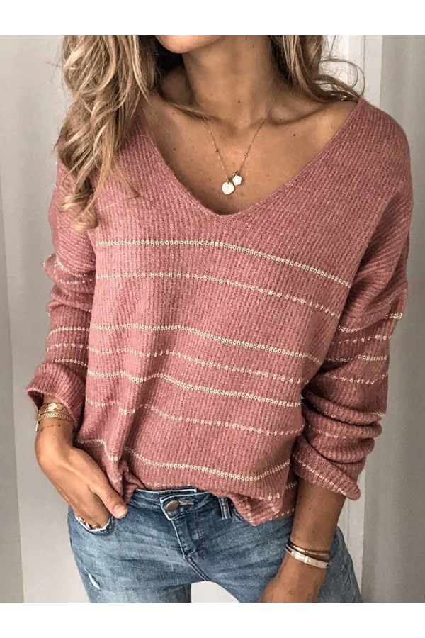Striped Knitted Women's Fashion Warm Sweaters