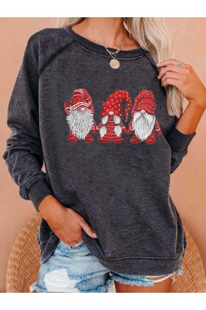 Gnomes Print Cozy Sweatshirt