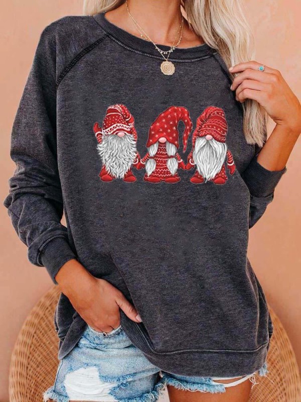 Gnomes Print Cozy Sweatshirt