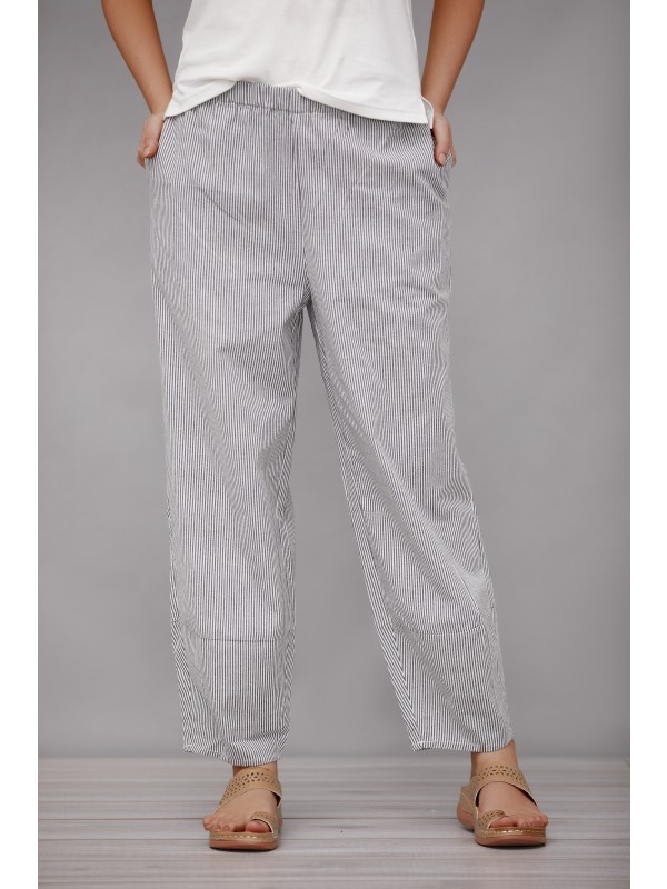Stripe with Pockets Casual Women Pants