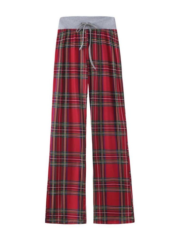 Women's Christmas Check Printed Comfortable Stretch Casual Pants