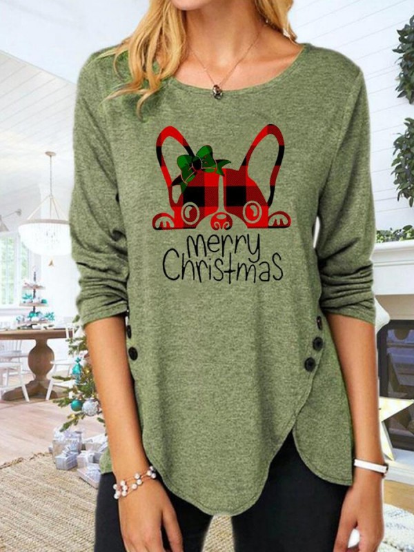 Merry Christmas Letter Pattern Cute Sweatshirt