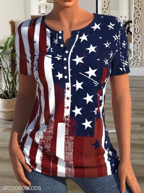 Women's American Flag Print TShirt