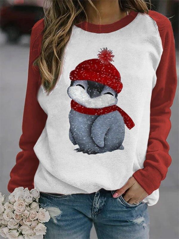 Ladies Penguin Print Sweatshirt