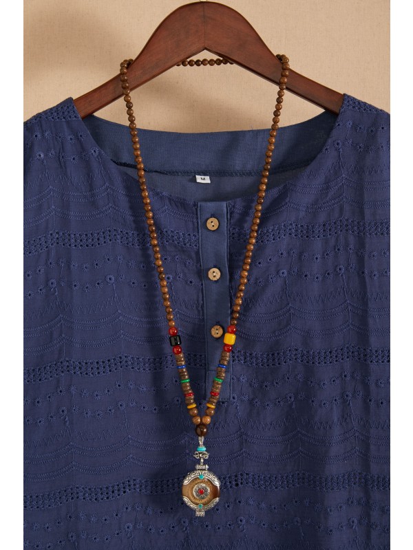 Cute Vintage Handmade Buddha Beads Long Necklace