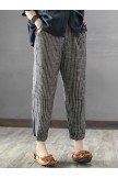 Vintage Striped Pockets Cotton Harem Pants