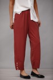 Button Stripe with Pockets Casual Stripe Pants
