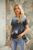 Blue Short Sleeve Casual Printed Ombre/tieDye Shirts & Tops