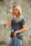 Blue Short Sleeve Casual Printed Ombre/tieDye Shirts & Tops