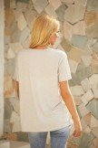 Light Gray V -Neck Casual Short Sleeve T-Shirt