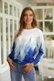White Casual Forest Treetops Print Long Sleeves Sweatshirt 