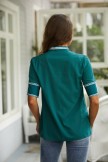 Green Casual Printed Short V-Neck Sleeves Blouses & Shirt