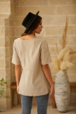 Women Blouse Plus Size Half Sleeve Irregular Asymmetrical Hem Shirt