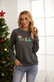 Women's Believe Christmas Print Long Sleeves Sweatshirt