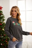 Women's Believe Christmas Print Long Sleeves Sweatshirt