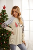Christmas Trees Plaid Leopard Long Sleeves Sweatshirt