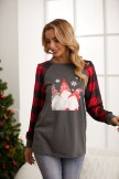 Christmas Gnome Print Casual Long Sleeves Sweatshirt