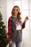 Christmas Gnome Print Casual Long Sleeves Sweatshirt