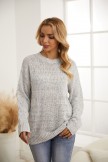 Cotton Long Sleeve Vintage O-Neck Long Sleeves Sweater