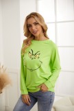 Women's Grinch Stole Christmas Print Raglan Sleeve Sweatshirt