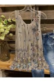 Floralprint Sleeveless Casual Shirts & Tops