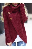 Casual Knitted Solid Buttoned Thin Sweater