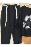 Black Short Sleeve Casual Star CottonBlend Suits