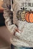 Women's Hoodies Pumpkin Print Pocket Hoodie