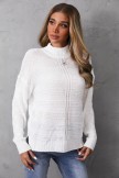 White Turtleneck Long Sleeve fashion Sweater For Tops