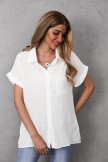Casual White Fashion Buttons Short Sleeves Shirts & Tops