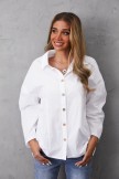 White Buttons Casual Long Sleeves Blouse For Women