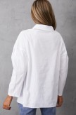 White Buttons Casual Long Sleeves Blouse For Women