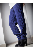 WOMEN DRAWSTRING KNITTED SOLID CASUAL PANTS