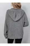 Women's Cardigan Sweater Ribbed Knit Pocket Hooded Outdoor Daily Stylish