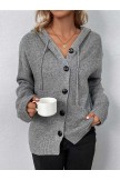 Women's Cardigan Sweater Ribbed Knit Pocket Hooded Outdoor Daily Stylish