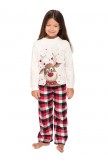 Christmas deer print top and plaid pants classic family set
