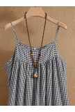 Black Round Neck Plaid Print Summer Casual Trendy Short Sleeves Maxi Two Piece Dress