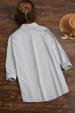 Gray Women V-neck Plain Summer Casual Long Sleeves Mini Dress