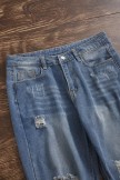 Blue Solid Casual Basic Pants with Pockets 