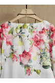 Casual White Round Neck Printed Long Sleeves Shirt 