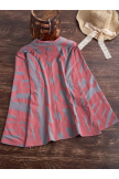 Long Sleeve Pink V-neck Solid Casual Shirts & Tops