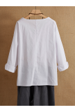 Lapel White Turn-down Long Sleeves Casual Blouse